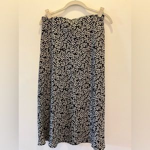 Francesca’s Black and Ivory Floral Bias Skirt.